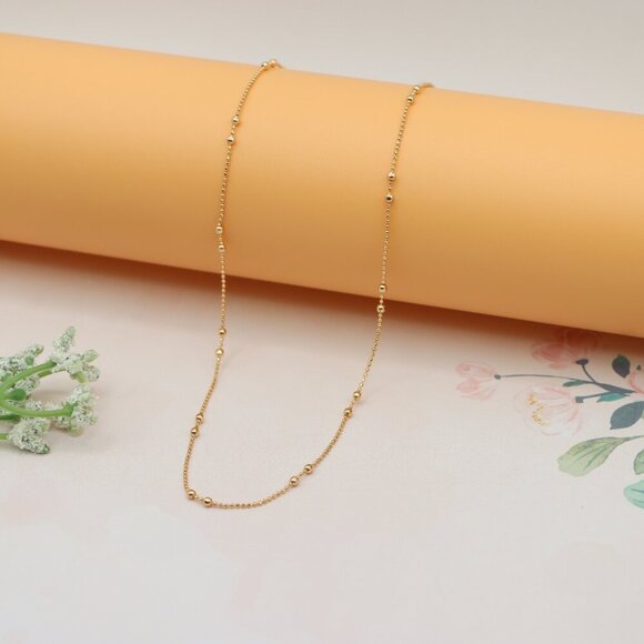 "Rose Gold Beaded Necklace for Women, Elegant Look, XPNL0179 - Picture 1 of 12